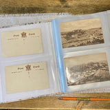 Postcard Album / Fabric Cover / Clear Plastic Pockets / 200 Postcards