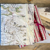 Postcard Album / Fabric Cover / Clear Plastic Pockets / 200 Postcards