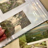 Postcard Album / Fabric Cover / Clear Plastic Pockets / 200 Postcards