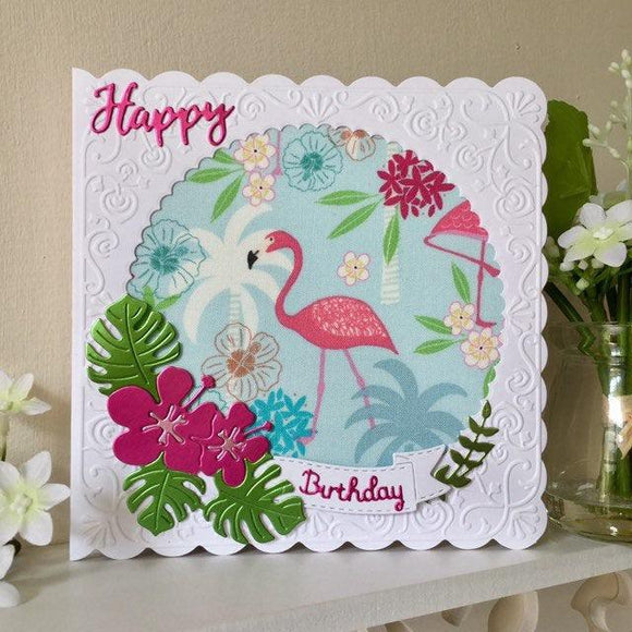 Handmade flamingo card