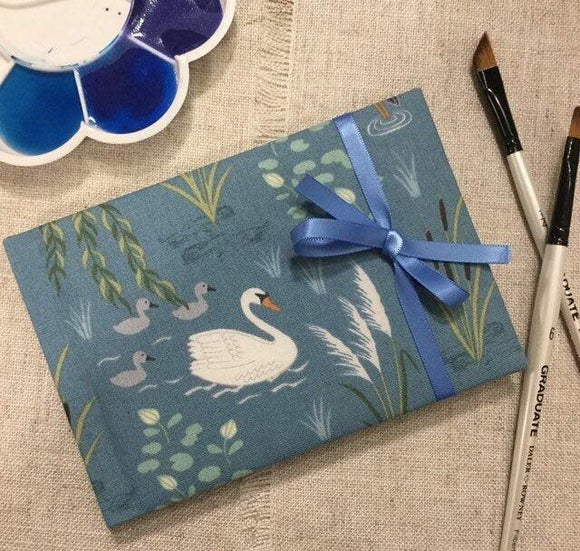 Fabric covered watercolour sketchbook 