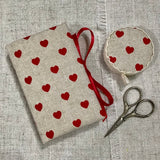 Handmade Needle Book / Heart Fabric Needle Case