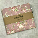 Address and Birthday Book with Pen / Hand Covered Fabric Book / Summer Rose - Little Bun Designs UK