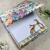 Telephone Pad / Chunky Note Block / Hares and Flowers - Little Bun Designs UK