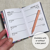2027 Owl Fabric Diary - Week to View / Small Pocket Planner