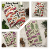 Pocket Address Book / Small Fabric Notebook / Bookmark / Countryside Design