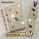 A5 Animal Notebook / Fabric Bookmarks / A5 Diary / Address Book