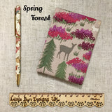 Pocket Address Book / Small Fabric Notebook / Bookmark / Countryside Design