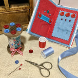 Vintage Sewing Accessories / Handmade Needle Book / Scissor Holder / Tape Measure