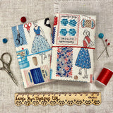 Vintage Sewing Accessories / Handmade Needle Book / Scissor Holder / Tape Measure