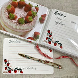Handmade Recipe Journal with Recipe Cards / Strawberry Design