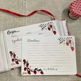 Handmade Recipe Journal with Recipe Cards / Strawberry Design