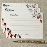 Handmade Recipe Journal with Recipe Cards / Strawberry Design
