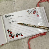 Handmade Recipe Journal with Recipe Cards / Strawberry Design