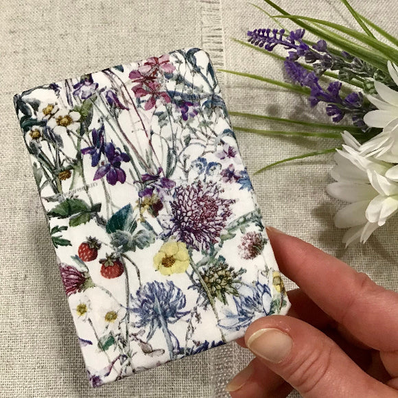 Small Fabric Address Book / Pocket Notebook / Bookmark / Floral Design