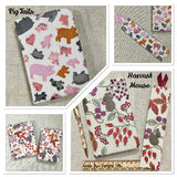 Pocket Address Book / Small Fabric Notebook / Handmade Bookmark
