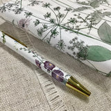 Address & Birthday Book + Pen / Hand Covered Fabric Book / Meadow Design