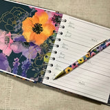 Address & Birthday Book + Pen / Hand Covered Fabric Book / Exotic Flowers