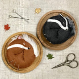 Felt Fox Pincushion / Sleeping Fox Pin Cushion / Woodland Sewing Accessories / Needle Minder