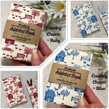 Pocket Address Book / Small Fabric Notebook / Bookmark / Countryside Design