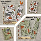Pocket Address Book / Small Fabric Notebook / Bookmark / Countryside Design