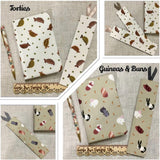 Pocket Address Book / Small Fabric Notebook / Handmade Bookmark