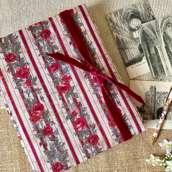 Postcard Album / Fabric Cover / Clear Plastic Pockets / 200 Postcards