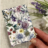 Pocket Address Book / Small Fabric Notebook / Handmade Bookmark