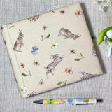Address & Birthday Book + Pen / Rabbit Fabric / Bunnies