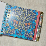 Address & Birthday Book + Pen / Hand Covered Fabric Book / Strawberry Thief Design