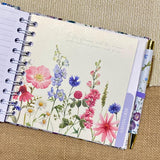 Address & Birthday Book + Pen / Hand Covered Fabric Book / Meadow Design