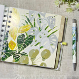 Address & Birthday Book + Pen / Hand Covered Fabric Book / Botanicals