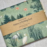 Address & Birthday Book + Pen / Hand Covered Fabric Book / Rainforest