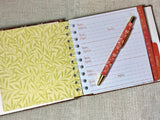 Address & Birthday Book / Hand Covered Fabric Book / Strawberry Thief Design