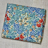 Address & Birthday Book + Pen / Hand Covered Fabric Book / Strawberry Thief Design