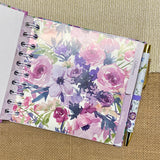 Address & Birthday Book / Hand Covered Fabric Book / Floral Design Lilac Roses