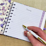 Address & Birthday Book / Hand Covered Fabric Book / Floral Design Lilac Roses