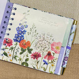 Address & Birthday Book + Pen / Hand Covered Fabric Book / Meadow Design