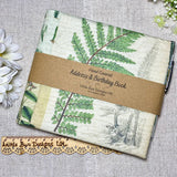 Address & Birthday Book + Pen / Hand Covered Fabric Book / Botanicals