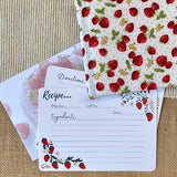 Handmade Recipe Journal with Recipe Cards / Strawberry Design