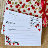 Handmade Recipe Journal with Recipe Cards / Strawberry Design