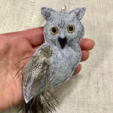 Felt Owl Christmas Decorations / Hand Sewn Woodland Decor - Little Bun Designs UK