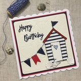 Handmade Birthday Card / Beach Hut - Little Bun Designs UK