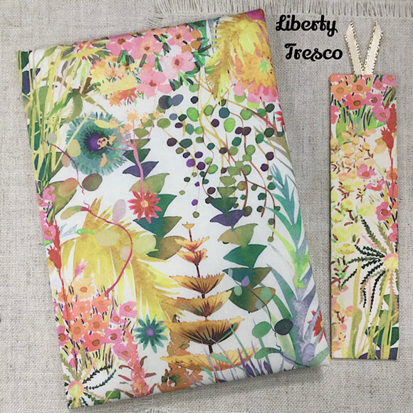 A5 Floral Notebook / Fabric Bookmarks - Little Bun Designs UK