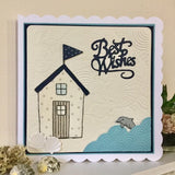 Dolphin & Beach Hut Birthday Card - Little Bun Designs UK