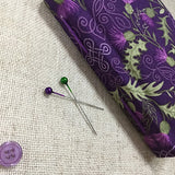 Thistle Needle Case with Scissor Pocket  / Handmade Needle Book - Little Bun Designs UK