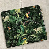 Address and Birthday Book with Pen / Hand Covered Fabric Book / Rainforest - Little Bun Designs UK