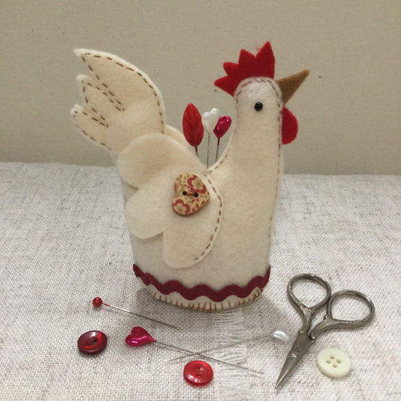 Chicken pin cushion / handmade pincushion / felt chicken - Little Bun Designs UK