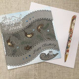 Otter Birthday Handmade Card - Little Bun Designs UK