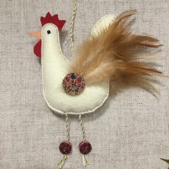Handmade Felt Chicken / Christmas  Decoration - Little Bun Designs UK